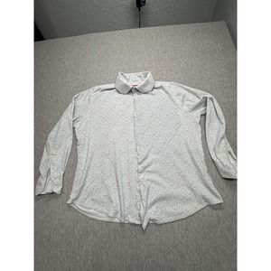 ZNT18 Men's Long Sleeve Button‎ Down Shirt Size 17 34/35 Floral 100% Cotton